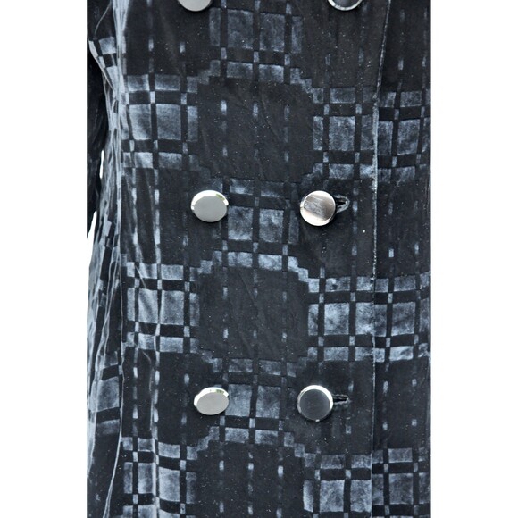 VELVET Black Coat Cloak Cape Jacket Shawl Theater Gothic Double Breasted S M - Picture 4 of 9